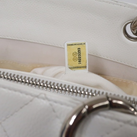 Chanel Grand Shopping Tote White Quilted Caviar - Picture 7 of 8